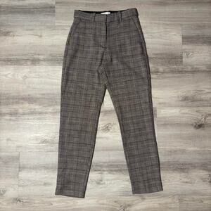H&M Grey Plaid Trousers Retro Preppy Tailored Pants